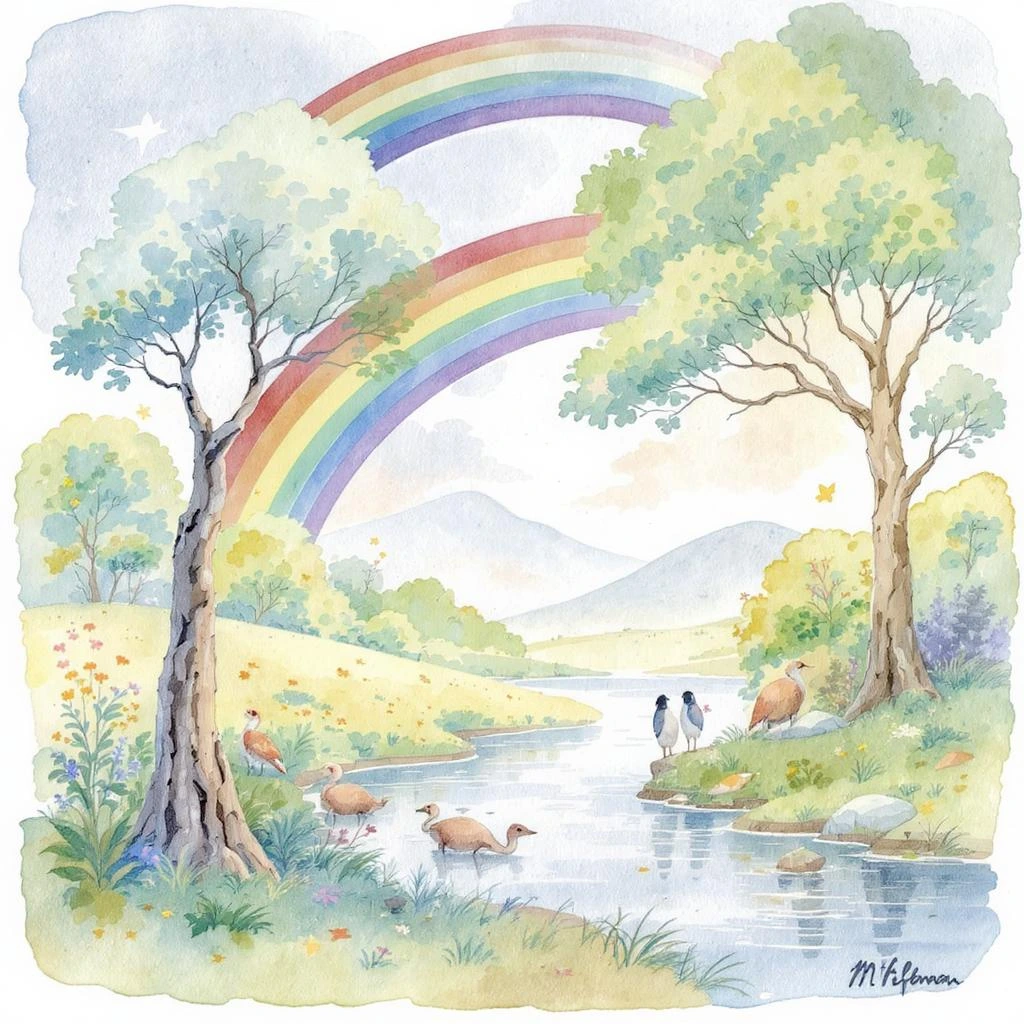 Aquarel illustratie: Riddles om woordenschat te vergroten